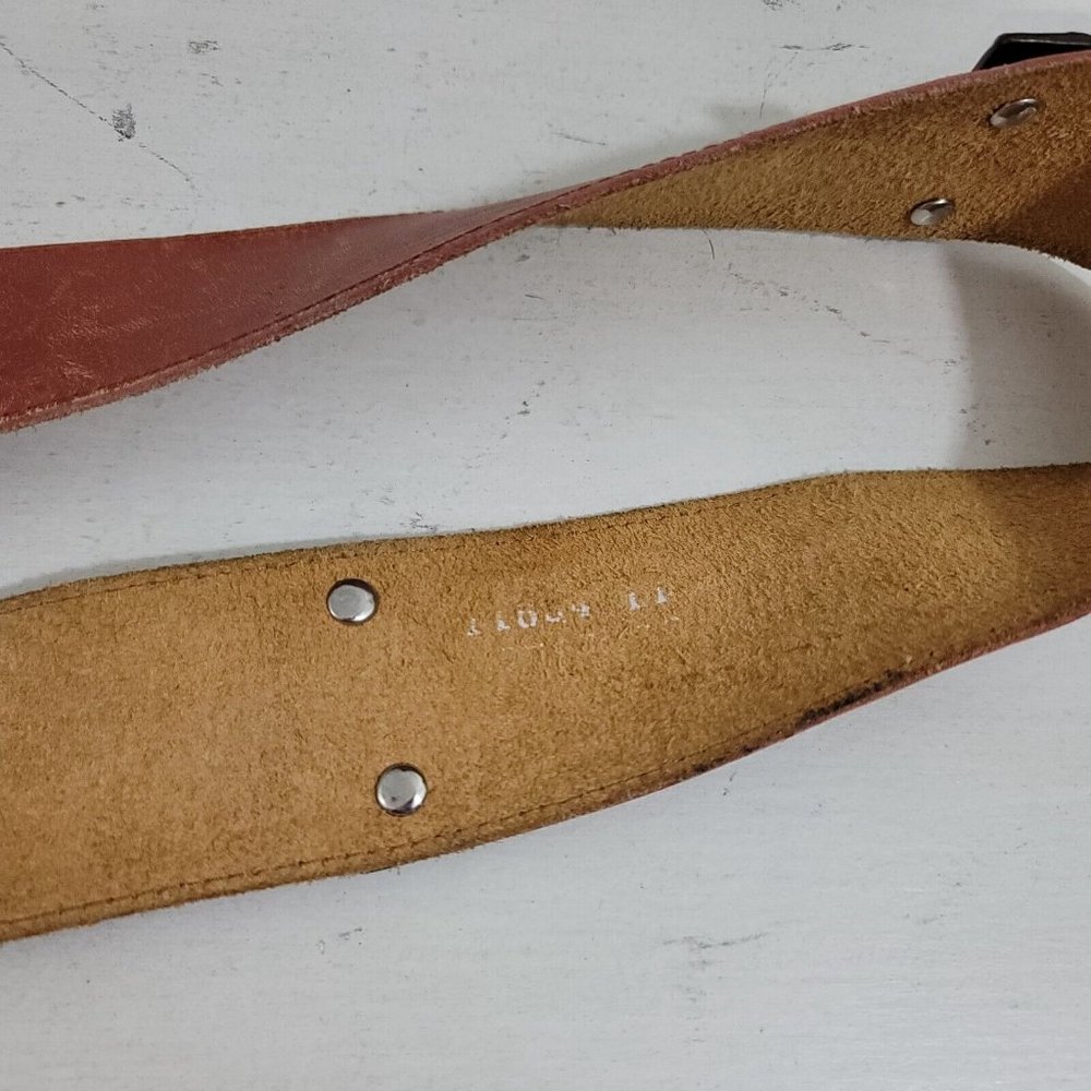Studded Belt Womens Medium Brown Leather Sepia Tan Western Boho Embellished - Picture 9 of 10